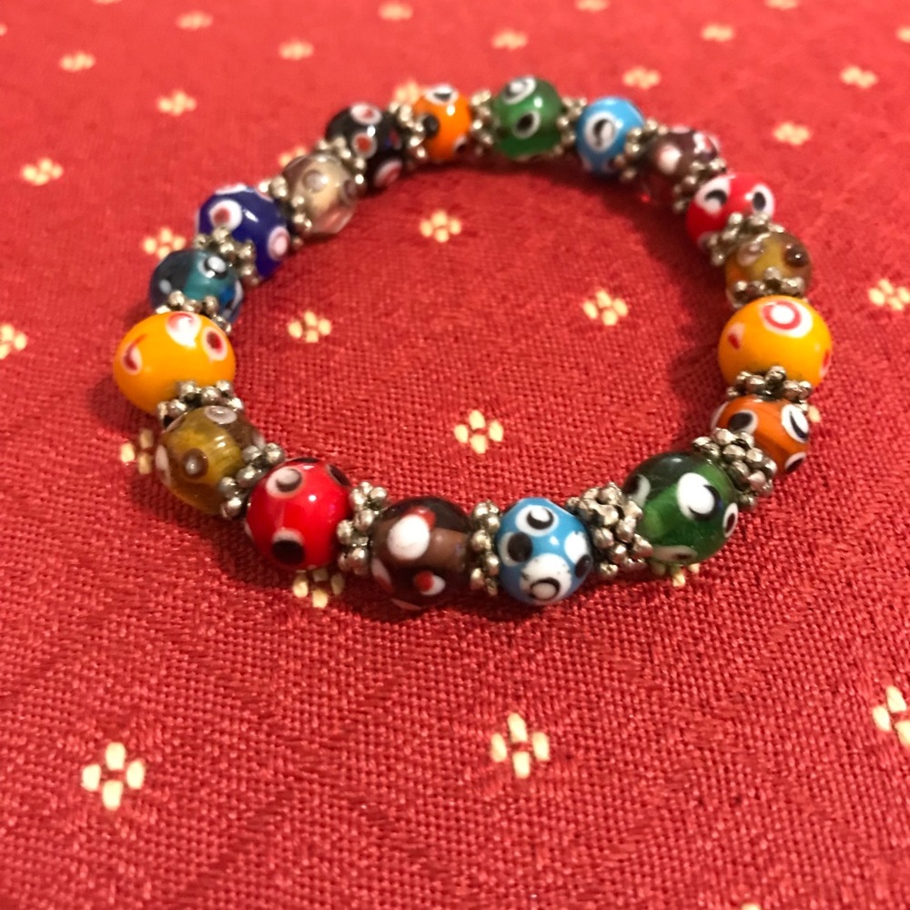 Multicolored Beads Bracelet - A Great Accessory!❤️💙🧡